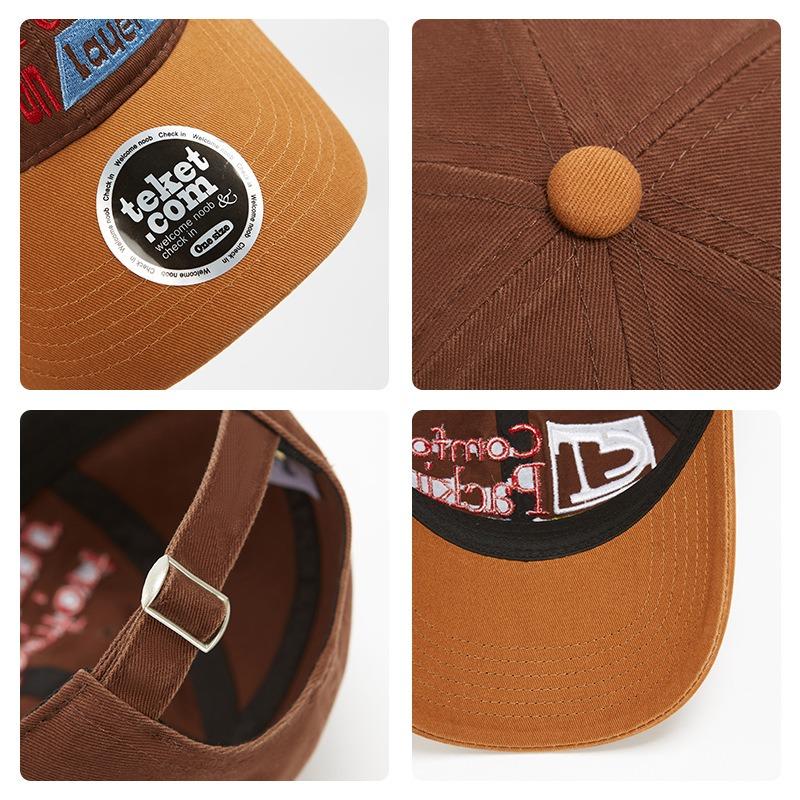 Retro Letter Embroidered Baseball Cap Women's Spring New Wide Brim Big Face Show Face Small Peaked Cap