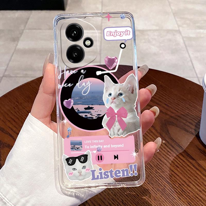 Gel-Hülle für Honor 400 Pro Honor400 Funda Honor 400 Lite Capa Klare Silikon-Weich-TPU-Rückseite Niedliche Katze Schutzhülle