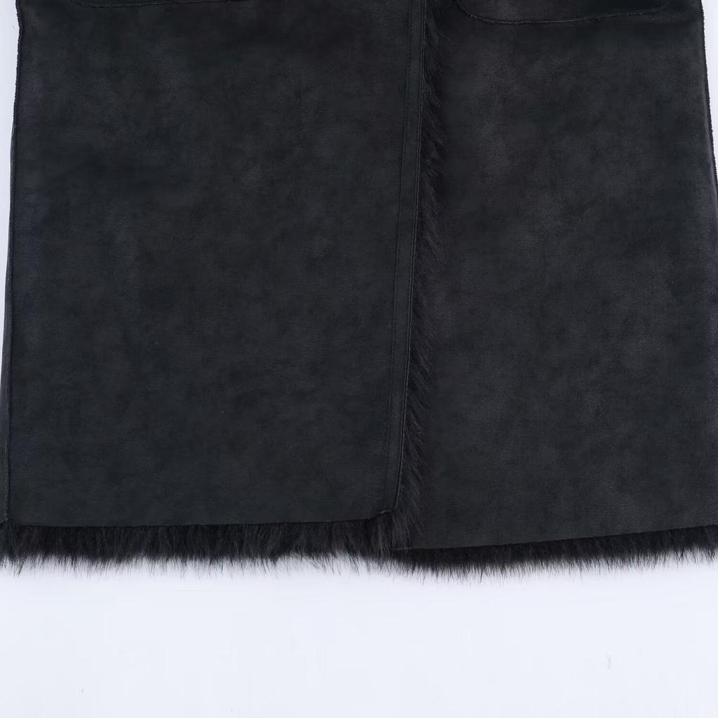 European & American Women's Fashion Reversible Faux Fur Coat - Casual Style
