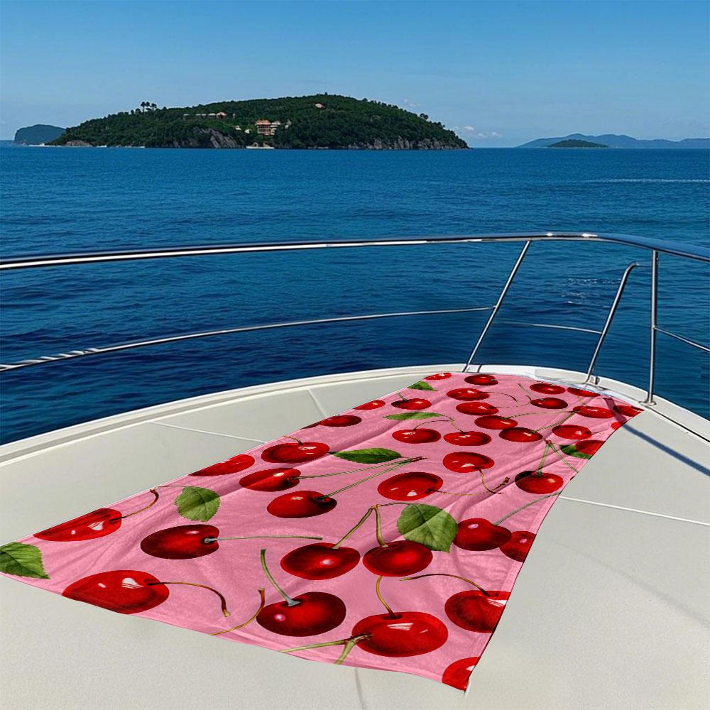 Lebhaft Rosa Kirschen Schnelltrocknendes Badetuch Mikrofaser Strandtuch Leichtgewicht Schwimmen Camping Yoga Strand Außen