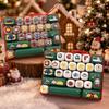 Christmas Themed 26-Key Keycap Keychain Fidget Clicker Button Stress Relief Toy Cute Bag Hanging Decor Gift for Kids