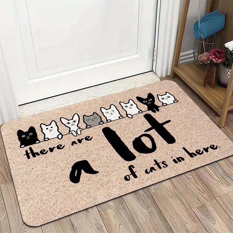 Lots of Cats Pattern Doormat, Non-Slip Welcome Entryway Rug, Washable Decorative Floor Mat for Home and Patio 40x60cm