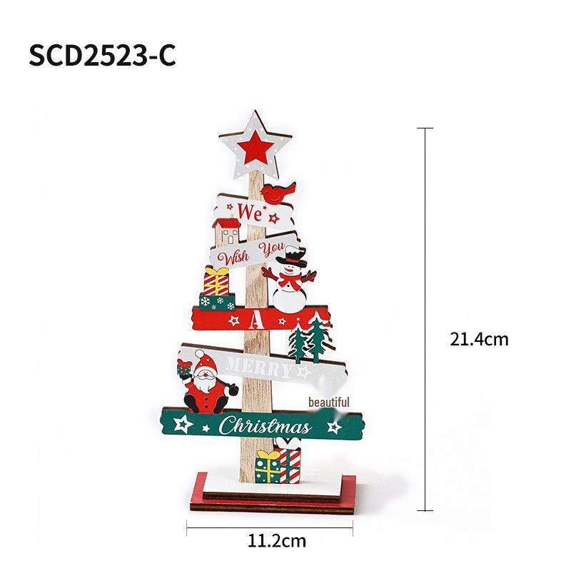 Christmas Tree-Shaped Wooden Letter Sign: Creative Desktop Decoration