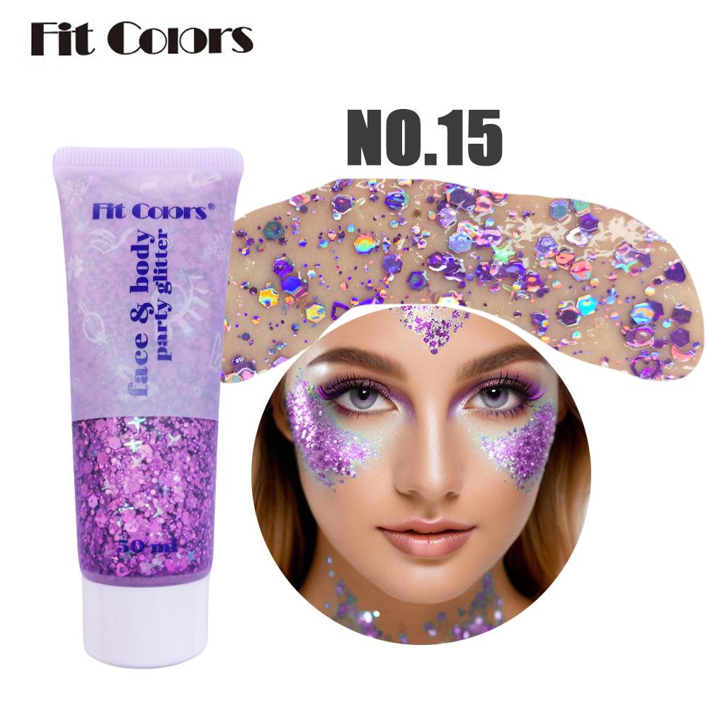 Mode Pailletten Gel Gesicht Körper Lippen Pailletten Lidschatten Bunt für Bühnen Make-up Zubehör Pailletten Lidschatten Bühnen Make-up Neu