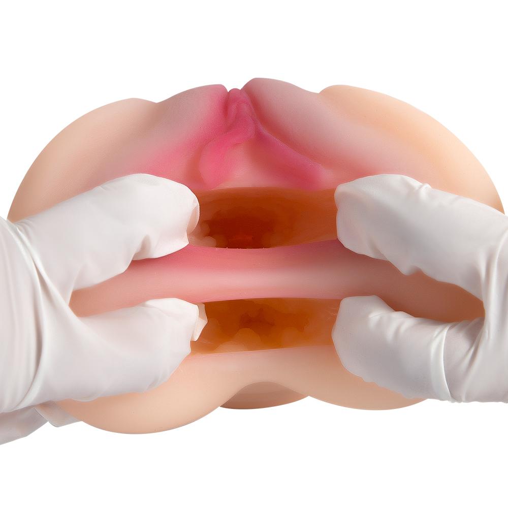 Mannlig onani Ekte vagina fitte Kunstig sexy vaginal silikonlomme fitte Voksenvarer Sexleketøy Verktøy for menn Onani