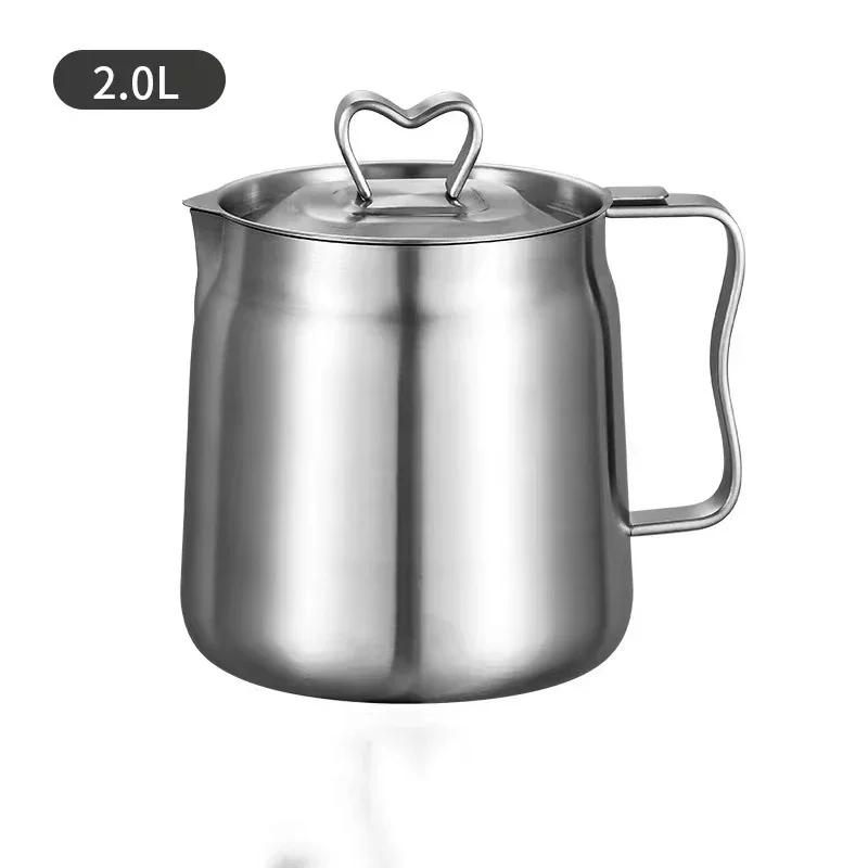 Kitchen 304 Stainless Steel Oil Filter Pot with Tray Large Capacity Lard Tank Residue Strainer Grease Separator Cooking