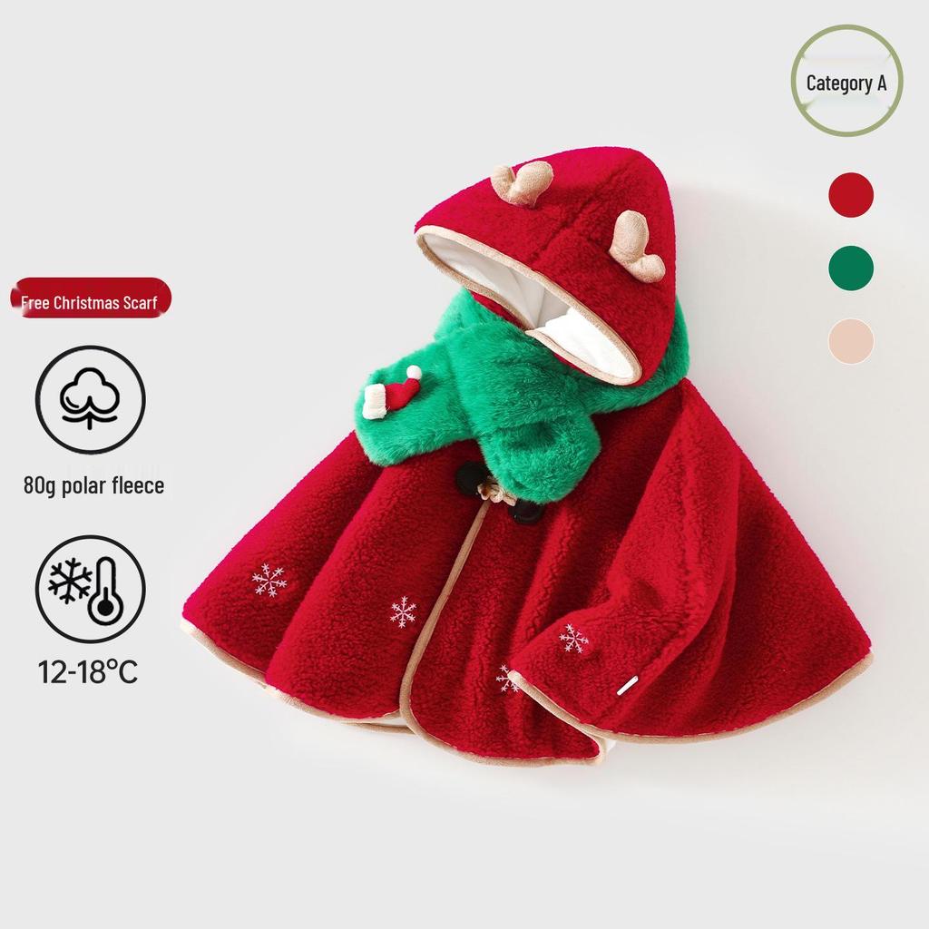 Fleece-Lined Quilted Red Baby Romper - Winter Outerwear for New Year Greetings