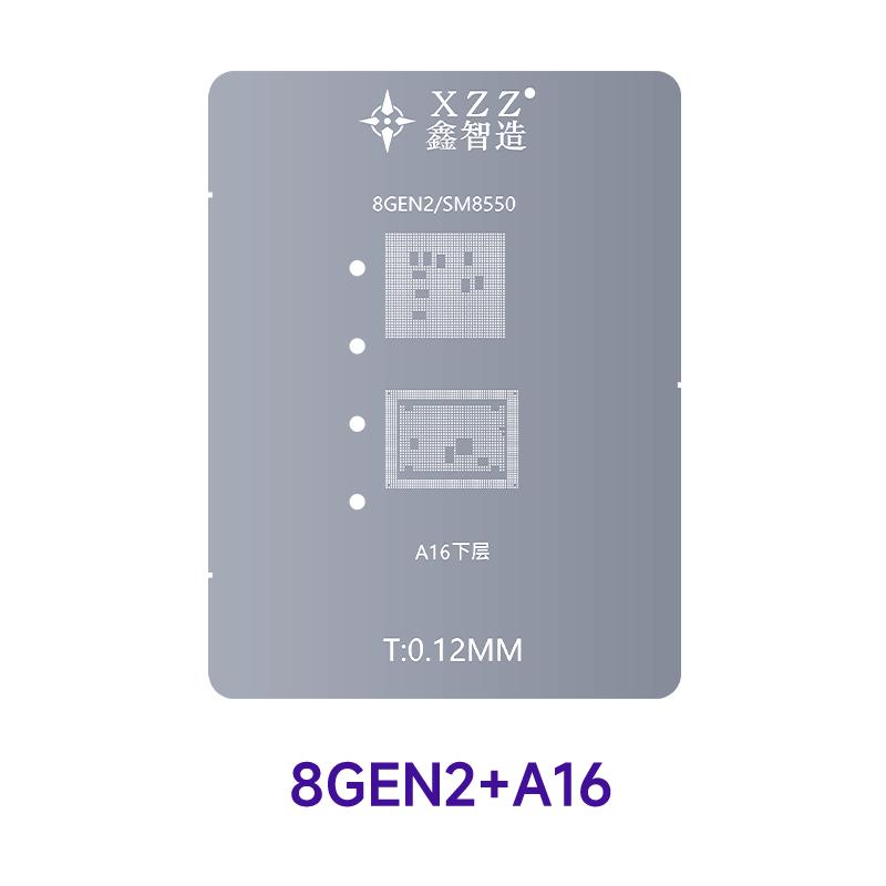 XINZHIZAO XZZ L23 CPU Universal Tin Planting Platform for A8-A16 MTK Hisilicon Qualcomm 0.12mm BGA Reballing Stencil Steel Mesh