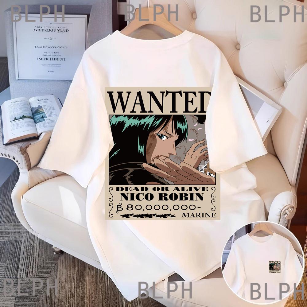 

Nico Robin One Piece Cotton TShirt Casual Streetwear Anime Style S