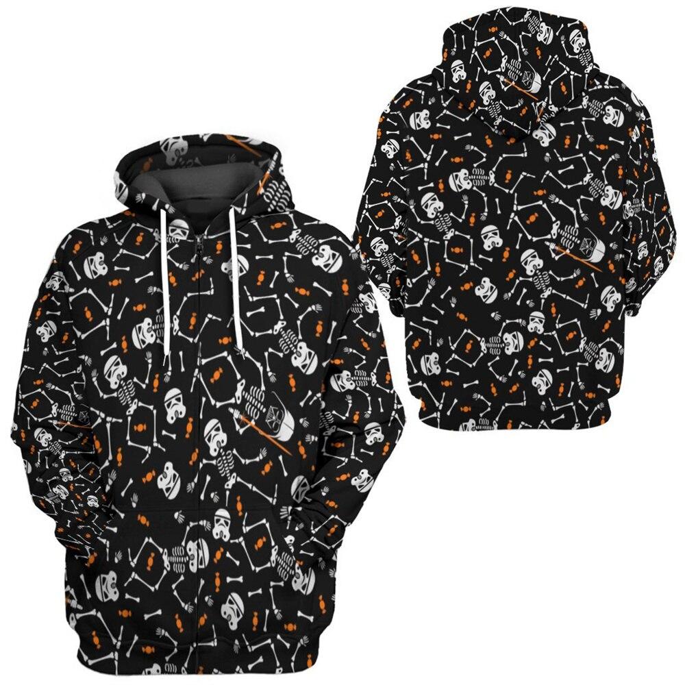 Jesenná pánska mikina s kapucňou kostra mikina s 3D potlačou pre mužov halloween hororová košeľa teplá streetwear športová bunda hip hop topy