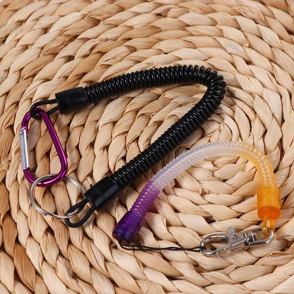 Chains Wrist Keychain Anti-lost Phone Keychain Spring Elastic Rope Fishing Lanyards Spring Key Cord