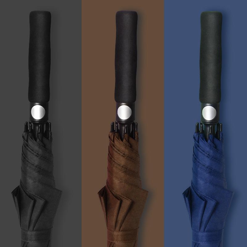 Large premium golf automatic umbrella high-end umbrella long handle straight rod bold solid color umbrella