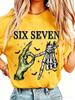 Polyester  100% Women Men Six Seven Skeleton Zombie Hands Graphic T-Shirt Halloween Bat Print Retro Short Sleeve Casual Tee