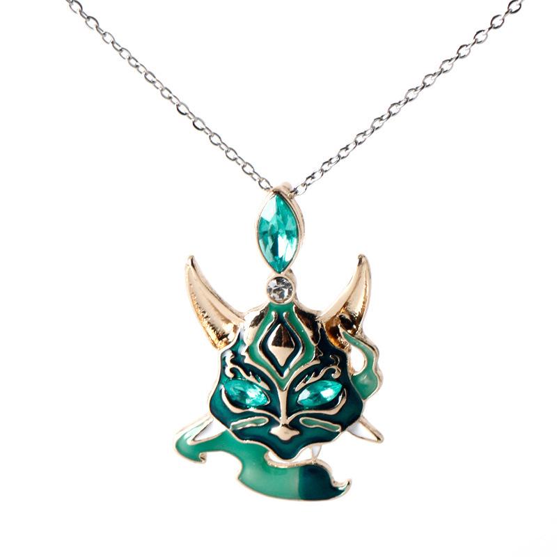 Genshin Impact Xiao & Tartaglia Mask Keychain, Venti & Hu Tao Pendant Necklace, Anime Accessories