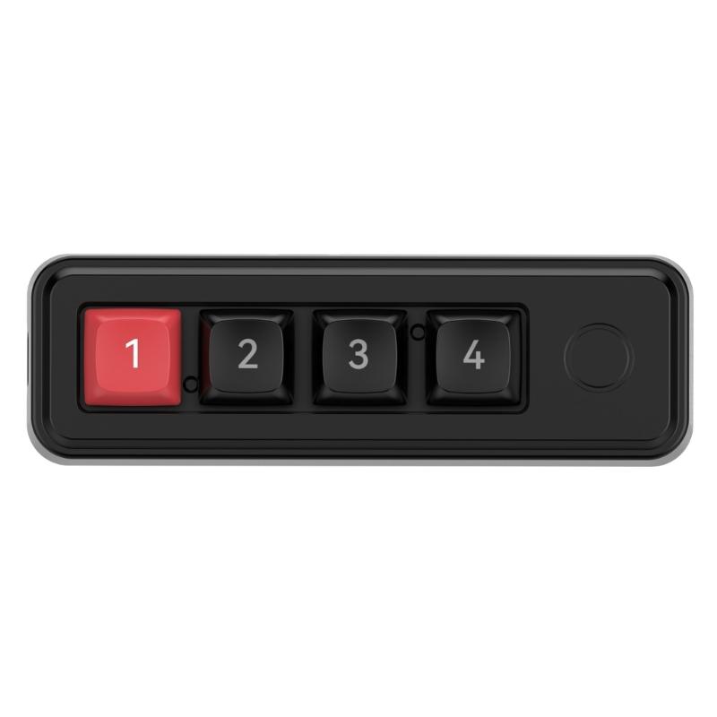 

Mini Keypad 4 Key Mechanical Gaming Keyboard Programmable Key Double TypeC Connection with LED Lighting