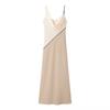 European and American style, new women's clothing, foreign style, classic, versatile, fashionable splicing Midi dress