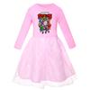 4094 Girls Brawl Stars Print Mesh Rainbow Princess Dress