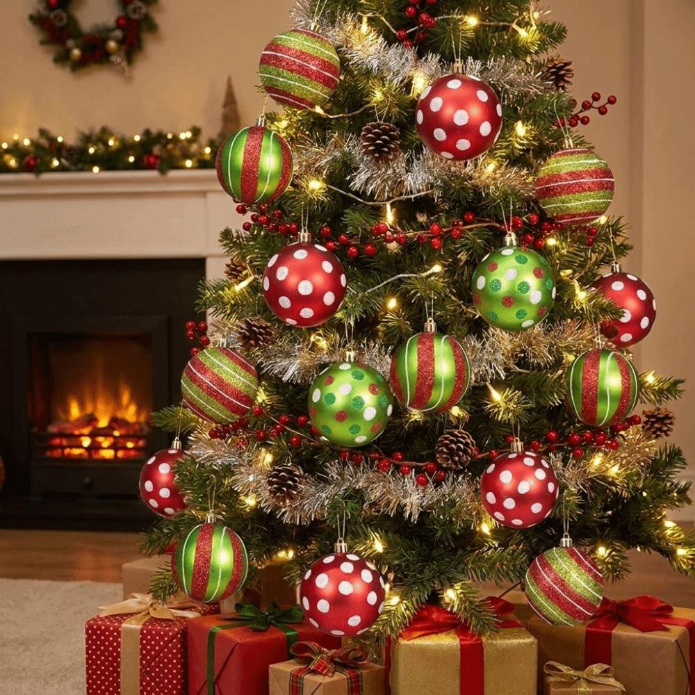 12Pcs 8 cm Christmas Decoration Pendant Sequins Xmas Tree Hanging Pendants New Year