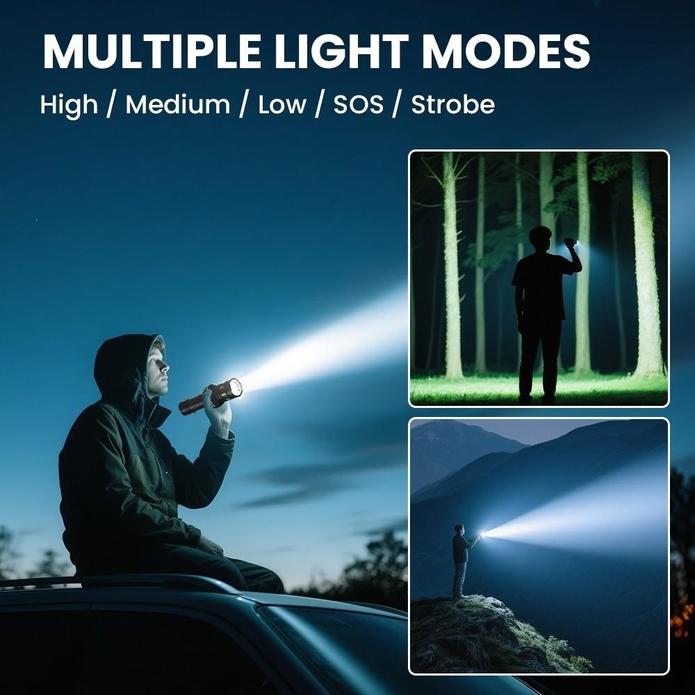 USB Rechargeable LED Flashlight Searchlight Waterproof Camping Light COB Side Lamp Magnetic attraction Portable Lighting Hiking