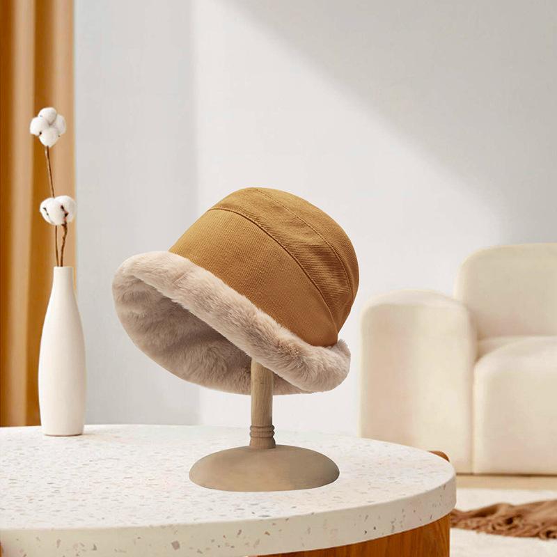 Autumn and Winter Faux Mink Hats for Women High End and Versatile In Winter Plush Fisherman Hats Headwear Warm and Ear Protecting Mongolian Hats