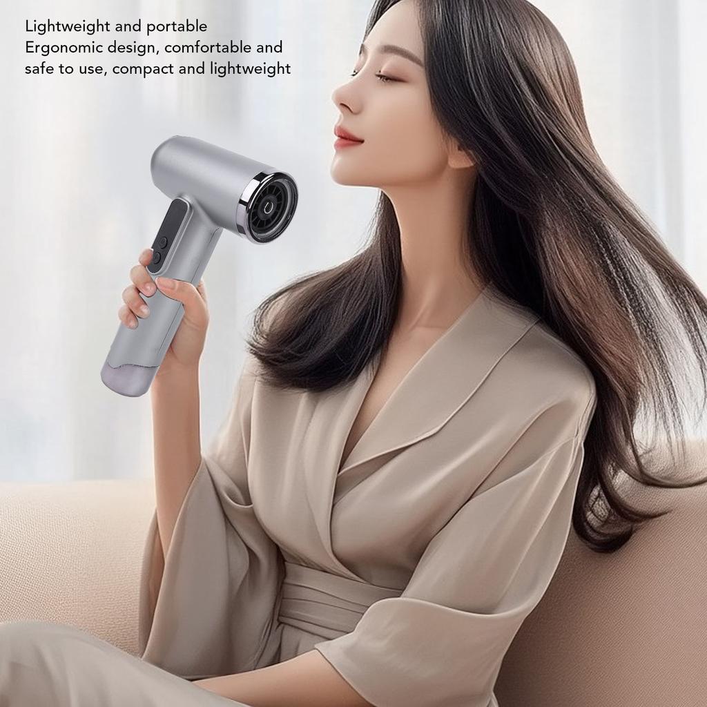Haartrockner Kabellos 15600mAh USB Wiederaufladbar Geräuscharm Hochgeschwindigkeitsmotor Haartrockner Föhn mit USB-Datenkabel für Zuhause