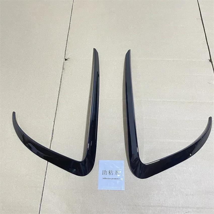 Front Bumper Cover Wind Knife For Tesla Model 3 2017-2023 ABS Glossy Black Fog Lamp Trim Carbon Look Blade Trim Light Eyebrow Model3 Glossy Black