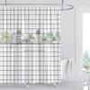 Green Plant Leaf Cactus Shower Curtain Printed Modern Nordic Minimalist Polyster Bathroom Curtain Home Decor Curtain with Hooks