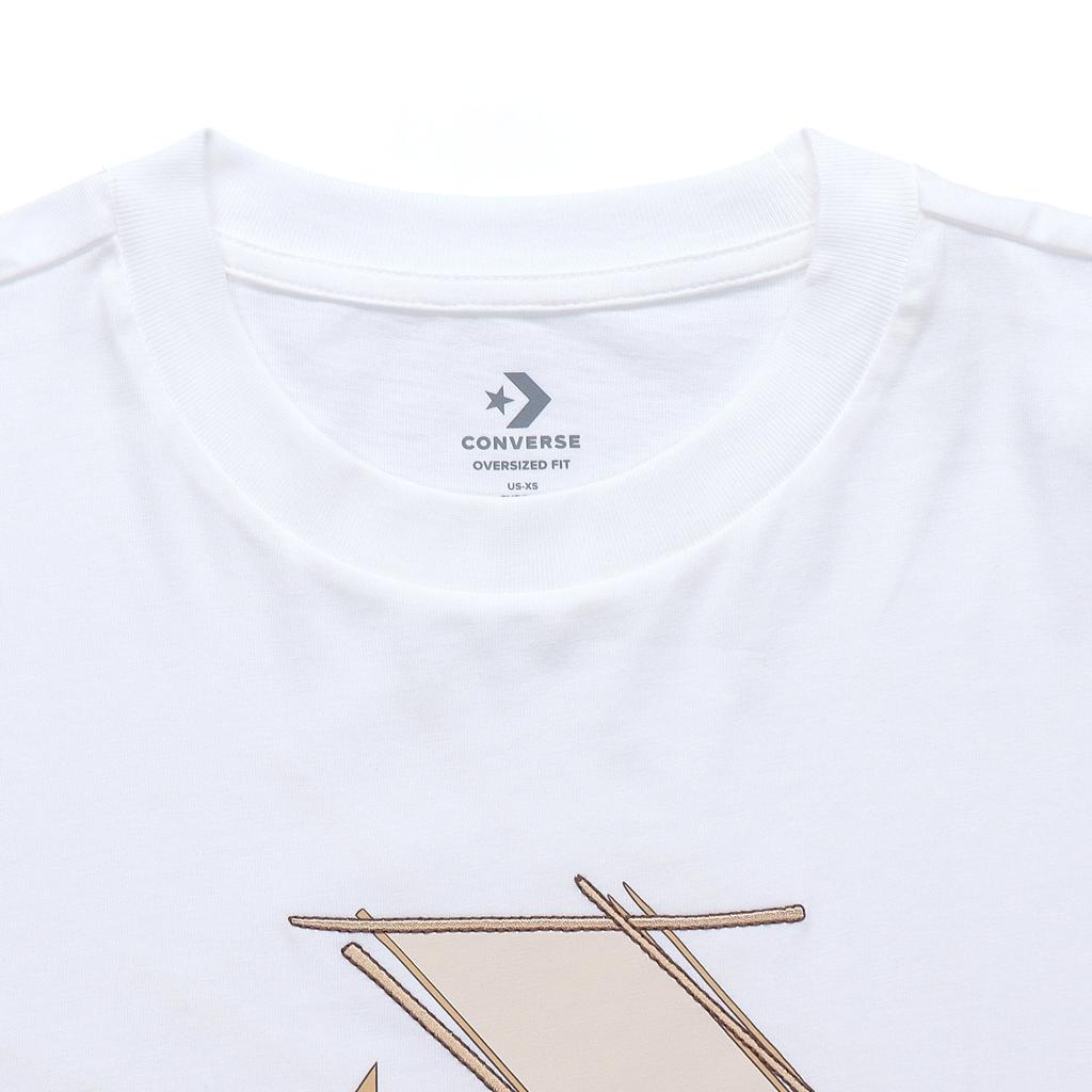 Converse T Shirts Unisex White Crew Neck Moderate Straight Fit 10020852-102
