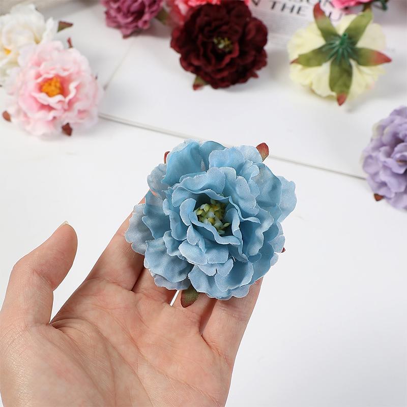 10Pcs Peony Artificial Flowers Head 6CM Fake Flowers for Home Room Wedding Decoration Arrangement DIY Carft Gifts Accessories