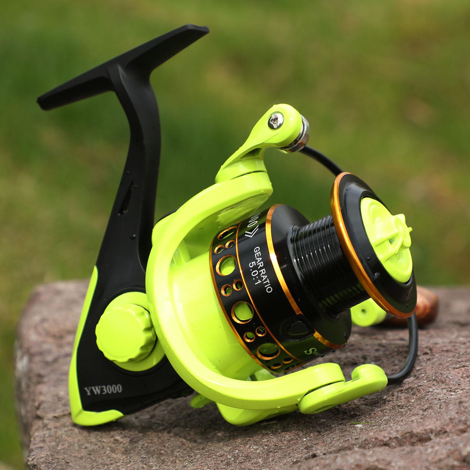 

Рыболовная катушка 12BB, передаточное число 5,0:1, деревянная ручка, спортивное рыболовное колесо на открытом воздухе для пресноводного карпа YW3000