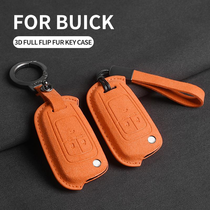 Suede Car Key Case Cover Shell Fob For Buick Encore Envision Gl6 Gl8 Excelle Regal For Chevrolet Cruze Epica Lova Camaro Impala