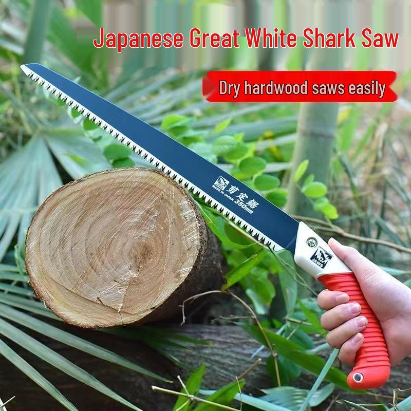 Japanese Great White Shark Hand Saw for Trees and Woodworking - Manual Handheld Saw