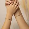 2Pcs Couple Cute Stainless Steel Hollowed-Out Heart-Shaped Adjustable Bracelet For Women Love Friendship Jewelry Sets Gifts