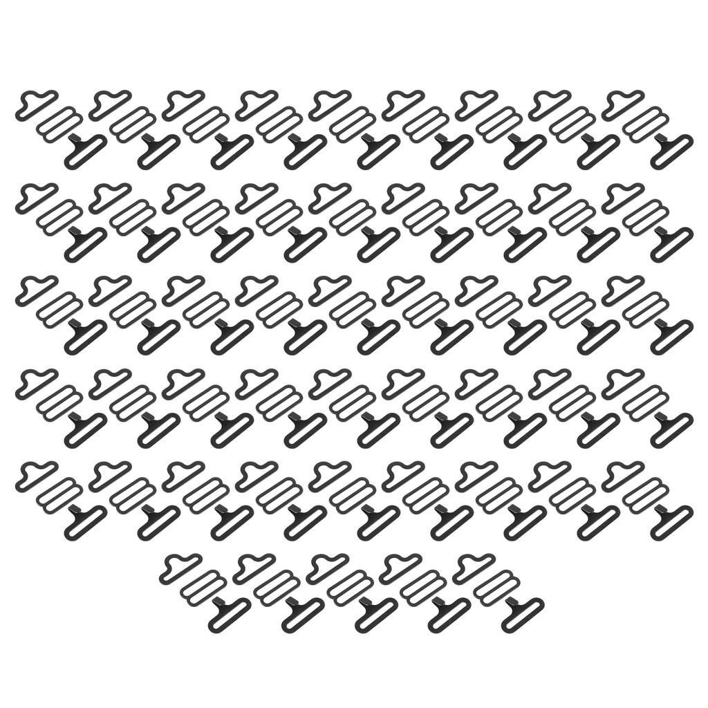 50sets Metal Adjustable Bow Tie Hardware Cravat Clip Hook Fastener Necktie Strap