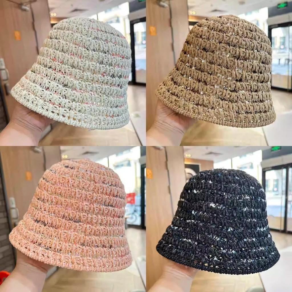 Trendy Commuter Mesh Bucket Hat Women's Breathable Sun Protection Top Hat 2024 New Face-shaping Fashion Hat