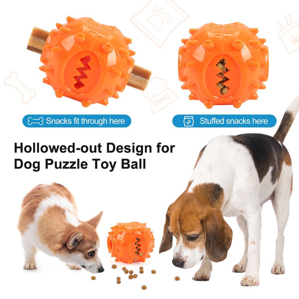 Interactive Dog Teething Ball - Bite-Resistant Toy for Self-Play, Dental Cleaning, and Boredom Relief