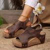 2025 New Summer Women's Platform Wedge Sandals Large Size Platform Fish Mouth Sandals Wedge Sandals