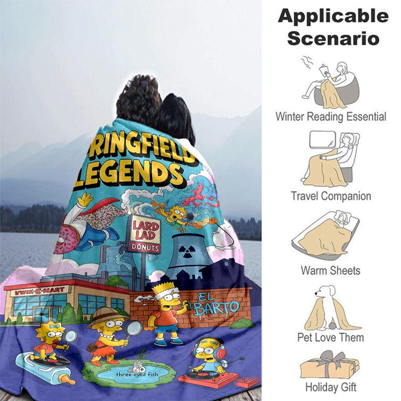 1Pc Simpsons Springfield Legends Blanket Soft And Comfortable Casual Warm Camping Travel Christmas Halloween Gift M921838
