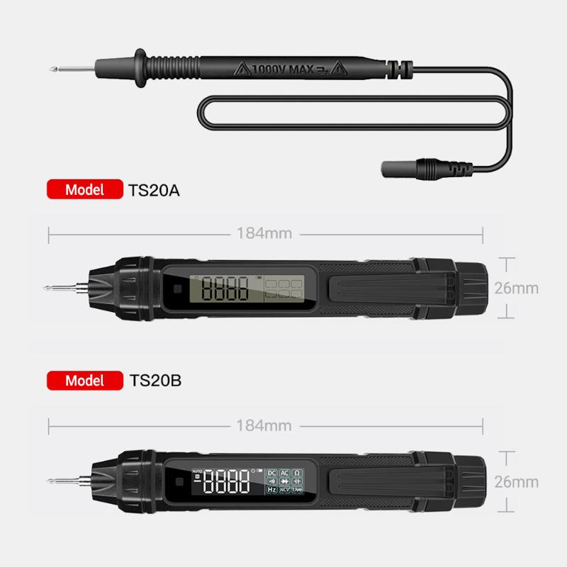Pocket Digital Multimeter Pen TS20A/B with 4000 Counts Display - AC/DC Voltage NCV Phase Sequence and Temperature Measurement