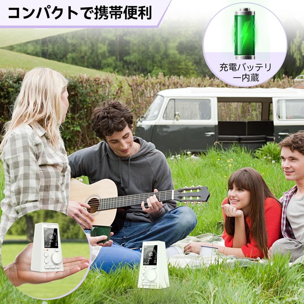 TERENCE Electronic Metronome, High-Precision, Rechargeable, Compact, Digital Metronome with Adjustable Tempo & C4-B4 Standard Tones, Built-in