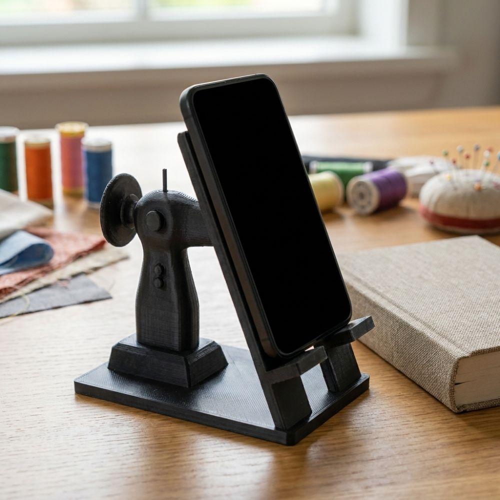 Vintage Sewing Machine Phone Stand Hands-free Viewing Phone Holder Figurine Desktop Ornaments