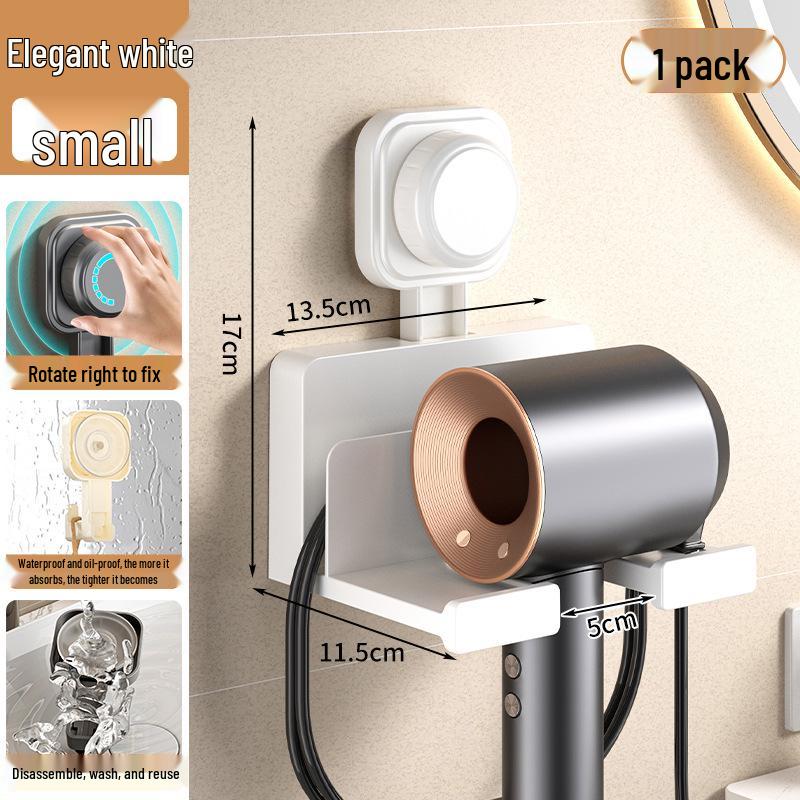 Suction Cup Hair Dryer Holder: Punch-Free, Wall-Mounted Bathroom Organizer