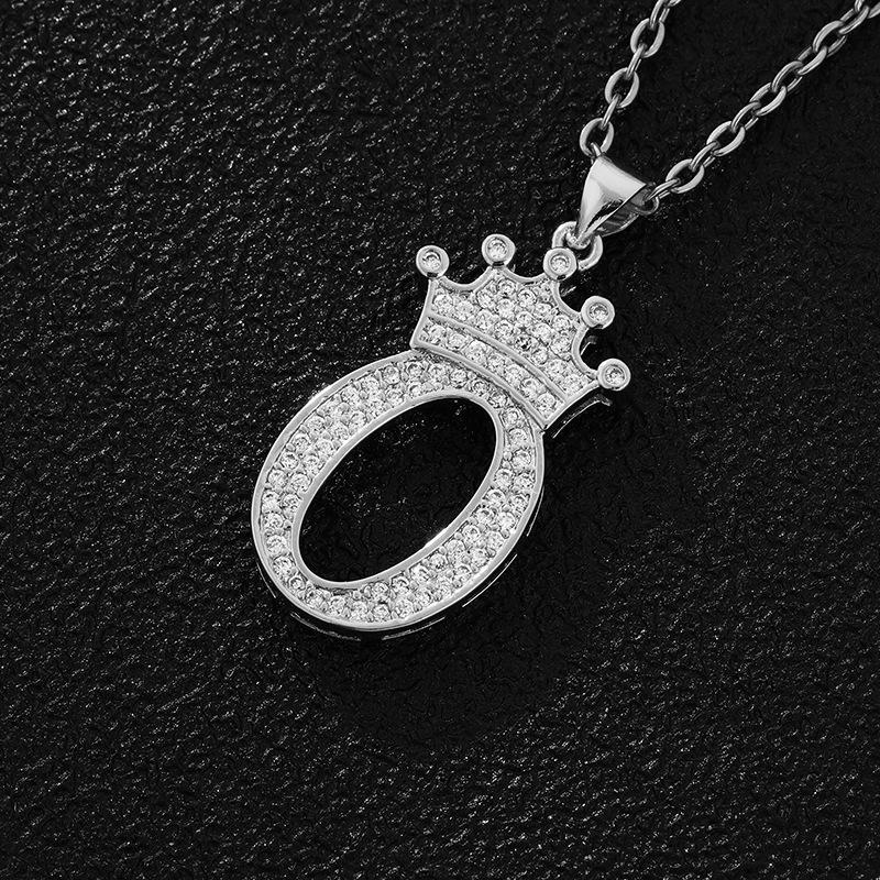Fashion Luxury A-Z Crown Alphabet Pendant Chain Necklace Punk Style Lucky Initial Name  Best Party Wedding Birthday Gift