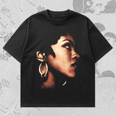 Lauren Hill Singer Tshirt from the 80s and 90s Loose and Stylish Pure Cotton Allseason Couple Street Style Tops and Shirts