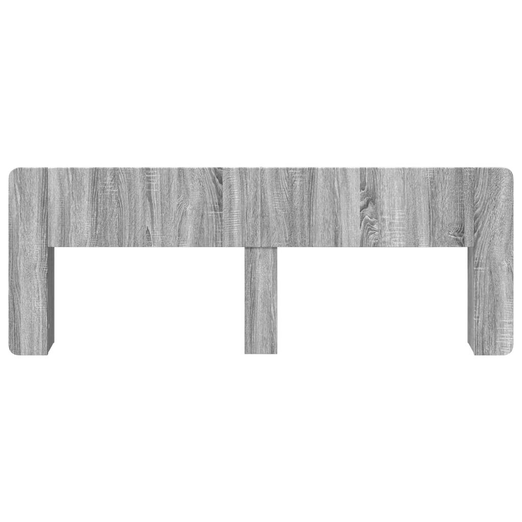 Headboard Cabinet with Storage Grey Sonoma Wood Material