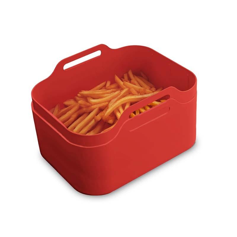 Silipot2 - Silipot2 Red - Set of 2 Red Silicone Baskets - Non-stick - Reusable - 21.5×14.5×7 Cm