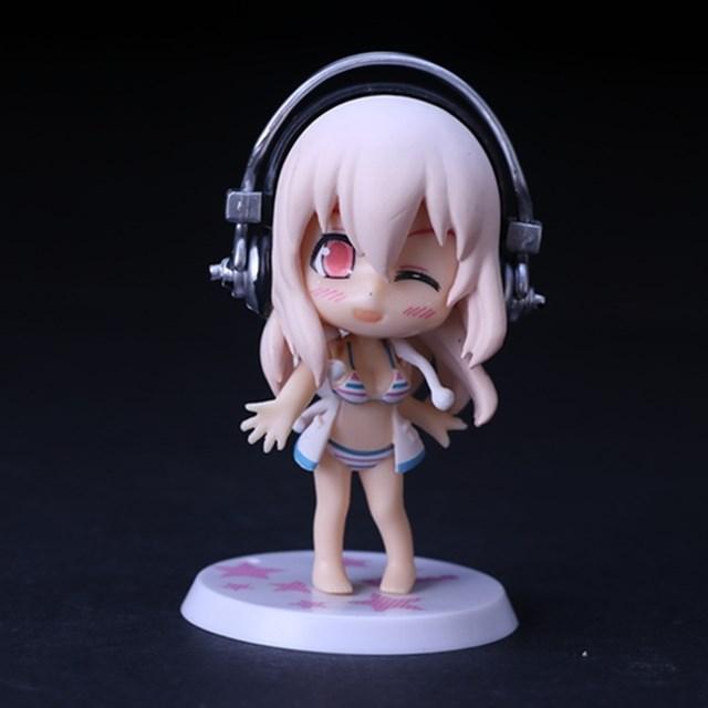 5 Styles Super Sonic Japanese Anime Character Model Super Sonic Work-set Collection Swimsuit Movable PVC Material 10CM Doll