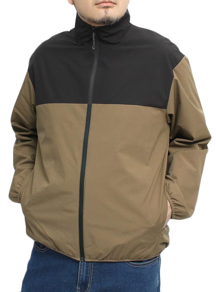 

Mountain Parka Large Size Windproof Water Repellent Stretch Outdoor Switching Stand Blouson Jacket 5L Beige x Black [One Colors] Men s (Stand)