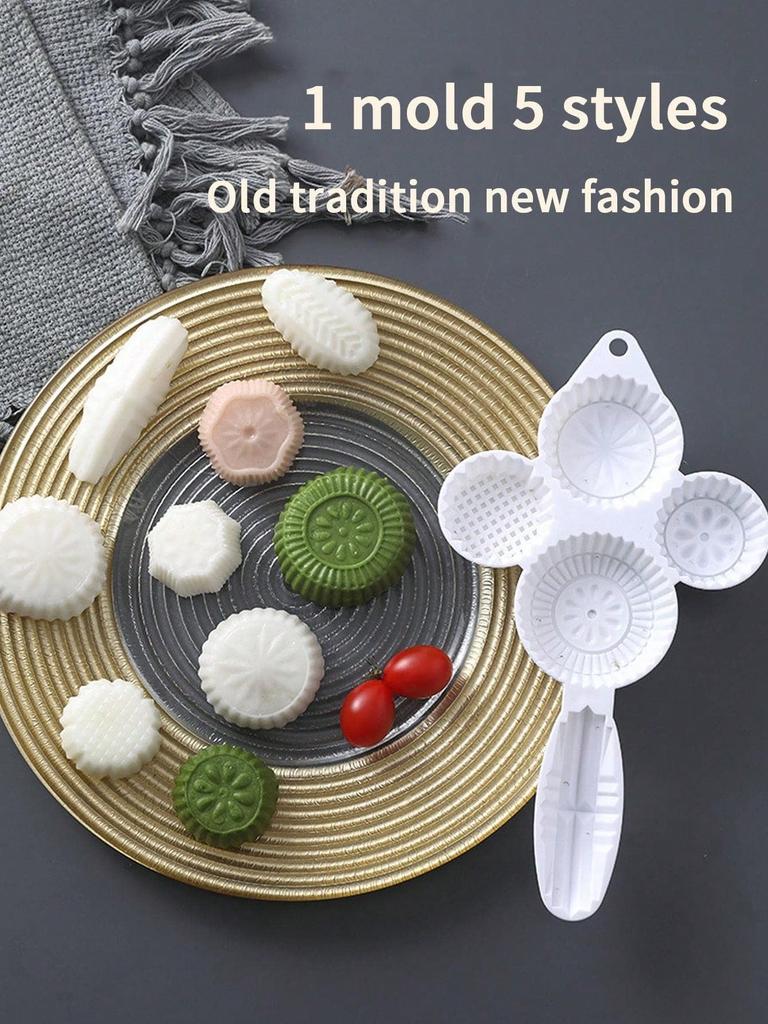 Rose Shaped Mooncake Mold Setwith Press Tool- Romantic Baking Kit FolValentine's Dates DIY Home Dessert Asian Festiva Cooking