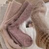 Winter Knitted Socks Women Cashmere Wool Thicken Warm Women Sockings Japanese Fashion Harajuku Solid Color Thermal Long Socks
